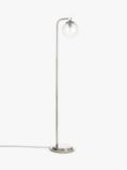 John Lewis Park Globe Glass Floor Lamp, Clear/Nickel