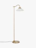 John Lewis Tula Opaline Floor Lamp, Matte Antique Brass