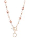 Lauren Ralph Lauren Faux Pearl Beaded Collar Necklace, Gold/Pink