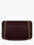 Strathberry East/West Soft Leather Chain Strap Cross Body Bag, Burgundy