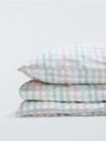 John Lewis Kids' Watercolour Gingham Pure Cotton Duvet Cover and Pillowcase Set, Multi