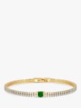 Jon Richard Cubic Zirconia Double Row Bracelet, Gold/Green