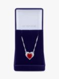 Jon Richard Cubic Zirconia Heart Necklace, Silver/Red