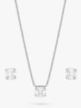Jon Richard Cubic Zirconia Open Stone Necklace and Earrings Set, Silver