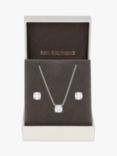 Jon Richard Cubic Zirconia Open Stone Necklace and Earrings Set, Silver