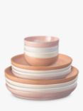 Denby Quartz Rose Stoneware Dinnerware Set, 12 Piece, Pink