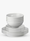 Denby Carve Porcelain Dinnerware Set, 12 Piece, White