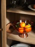 John Lewis Orangery Footed Glass Serve Bowl, 24.5cm, Orange