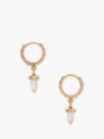 AllSaints Prism Crystal Huggie Drop Earrings, Warm Brass