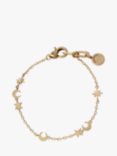 AllSaints Celestial Charm Delicate Chain Link Bracelet, Gold
