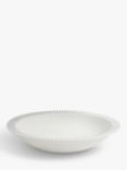 John Lewis Etta Stripe Wax Resist Stoneware Pasta Bowl, Set of 4, 22.6cm, White/Blue