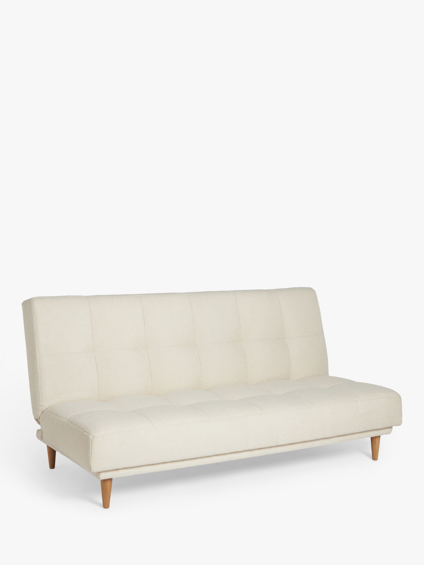 Linear Range, John Lewis Linear Medium 2 Seater Sofa Bed, Light Leg, Cream Boucle