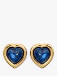 Eclectica Vintage 22ct Gold Plated Heart Clip-On Earrings, Dated Circa 1980s