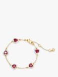 kate spade new york Red Cubic Zirconia and Resin Heart Bracelet, Gold