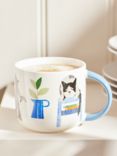 John Lewis Cats Stoneware Mug, 400ml, Multi