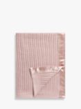 John Lewis Baby GOTS Organic Cotton Cellular Pram Blanket, 90 x 70cm, Plaster Pink