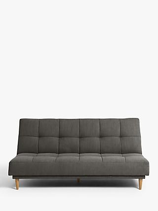 Linear Range, John Lewis Linear Medium 2 Seater Sofa Bed, Light Leg, Victoria Charcoal