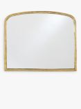 Nkuku Almora Arched Overmantle Wall Mirror, 91.5 x 110cm, Antique Brass