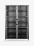 Nkuku Takua 2 Door Iron Wide Display Cabinet, Grey
