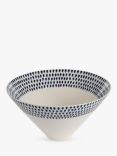 Nkuku Indigo Drop Ceramic Serving Bowl, 30cm, Cream/Indigo