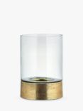 Nkuku Rajura Hurricane Lantern Candle Holder, Brass