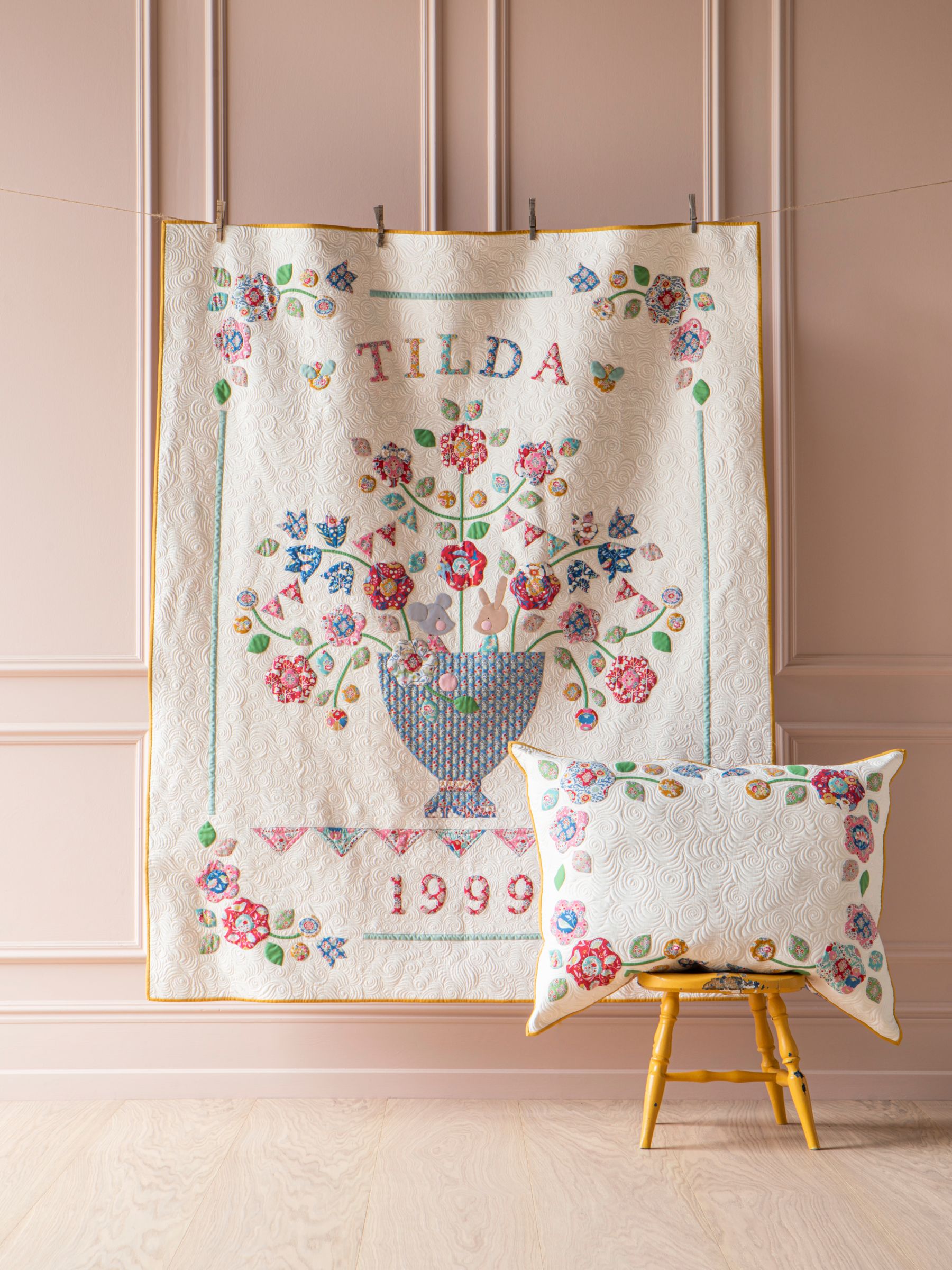 Tilda Elodie Cotton Fabric, Blue