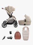 Silver Cross Reef Pushchair, First Bed Folding Carrycot & Accessories Ultimate Pack, Stone