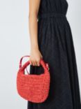 John Lewis ANYDAY Raffia Scoop Bag, Coral