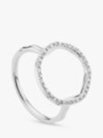 Monica Vinader Riva Circle Diamond Ring, Silver
