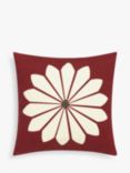 John Lewis Big Flower Indoor/Outdoor Cushion, Red Oxide