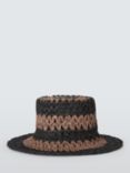 John Lewis Striped Crochet Hat, FSC-Certified, Black/Natural