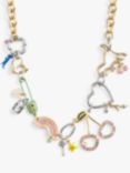 Coach Mixed Charm Necklace, Gold/Multi