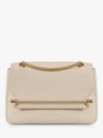 Strathberry East/West Chain Strap Mini Leather Cross Body Bag, Oat