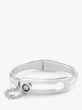 UNOde50 Independent Crystal and Chain Detail Bangle, Silver