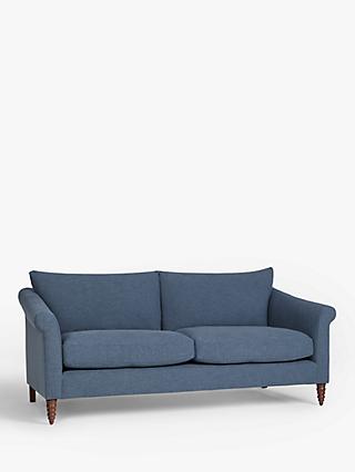 Sloane Range, John Lewis Sloane Grand 3 Seater Sofa, Dark Leg, Textured Linen Ink Blue