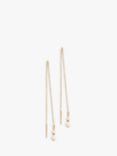 COEUR DE LION Freshwater Pearl Chain Thread Earrings, Gold/White