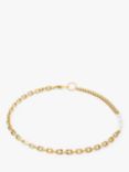 COEUR DE LION Freshwater Pearl Link Chain Necklace, Gold/White