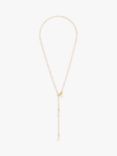 COEUR DE LION Freshwater Pearl Lariat Necklace, Gold