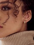 Orelia Crystal Pave Huggie Hoop Earrings, Gold