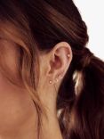 Orelia Celestial Ear Party Stud Earrings, Pack of 6 Singles, Silver