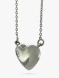 Vintage Fine Jewellery Second Hand Platinum Diamond Heart Pendant Necklace, Dated Circa 1980s
