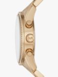 Michael Kors Women's Ritz Crystal Chronograph Date Bracelet Strap Watch, Gold MK6356