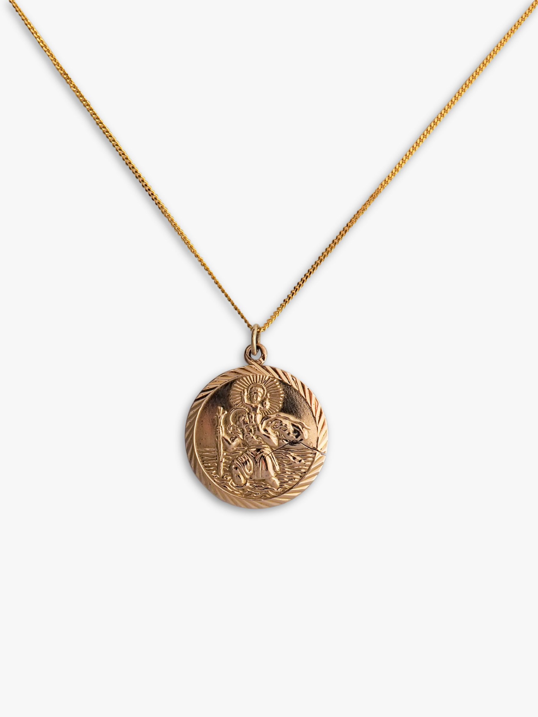 Double st christopher hot sale coin necklace