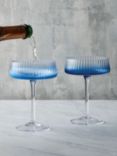 Anton Studio Designs Empire Glass Champagne Saucer, Set of 2, 250ml, Blue
