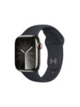 Apple Watch Series 9 GPS + Cellular, 41mm, Stainless Steel Case, Sport Band, Small-Medium