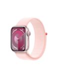 Apple Watch Series 9 GPS, 45mm, Aluminium Case, Sport Loop, One Size, Pink/Light Pink