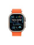 Apple Watch Ultra 2 GPS + Cellular, 49mm Titanium Case with Ocean Band, One Size, Orange