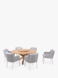 4 Seasons Outdoor Bernini & Prado 6-Seater Garden Dining Set, FSC-Certified (Teak Wood), Frozen/Natural