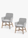 4 Seasons Outdoor Lisboa Garden Dining Chair, Set of 2, FSC-Certified (Teak Wood), Polyloom Ice/Natural