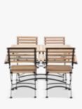 Gallery Direct Lindos 4-Seater Folding Rectangular Garden Dining Table & Chairs Set, Natural
